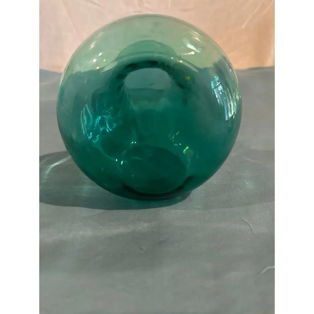 Vtg Indiana Glass Evergreen Aqua Green Bud Vase Bulbous Onion Fluted  8